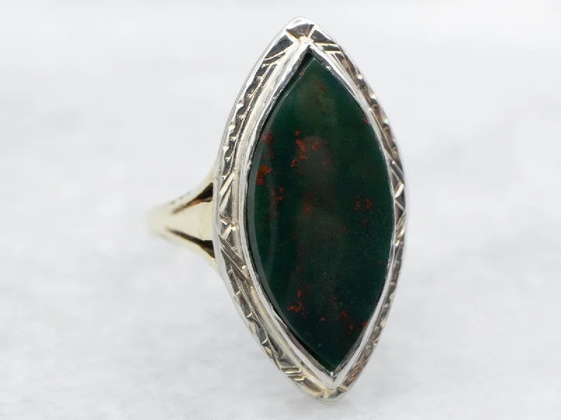 Elegant rings for women -Art Deco Ladies Bloodstone Ring