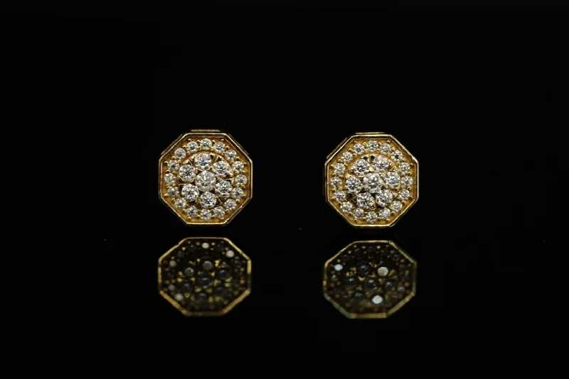 Elegant wedding rings for women -10k Moisanite Hexagon Earring