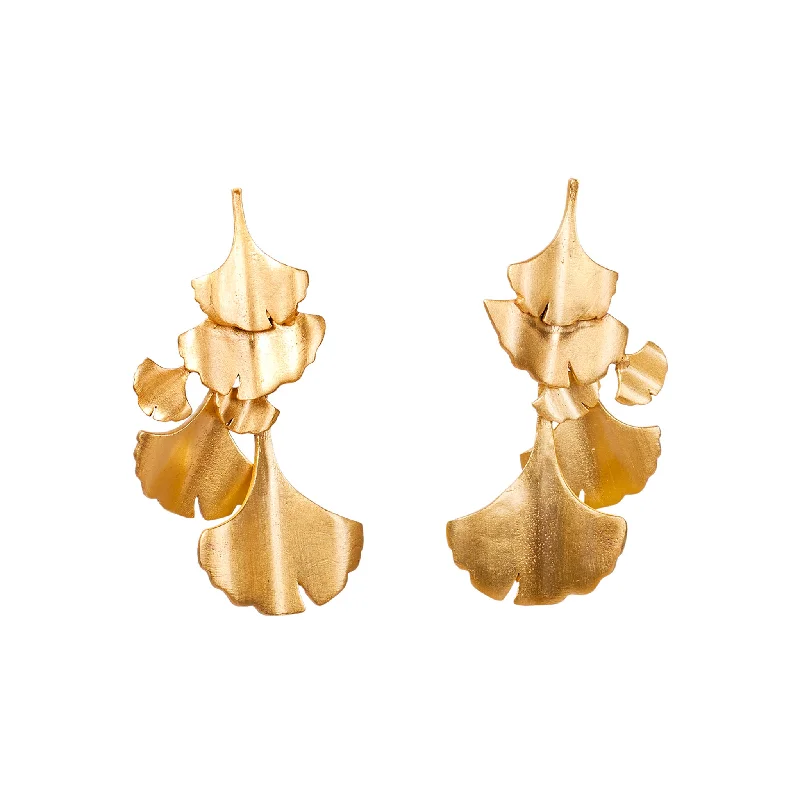 Party earrings for women -Ginkgo Chandelier Earrings