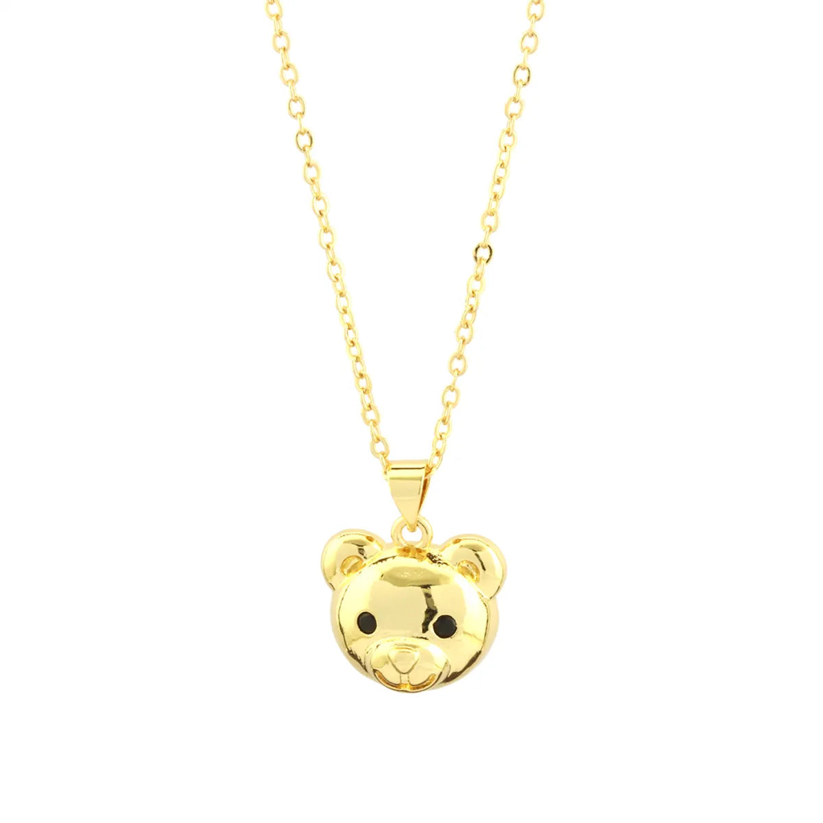 Friendship necklaces for women -Simple Style Little Bear Copper 18k Gold Plated Pendant Necklace In Bulk