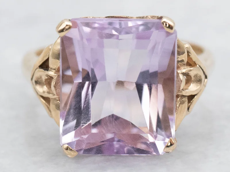 Bold rings for women -Light Lavendered Hued Purple Amethyst Ring