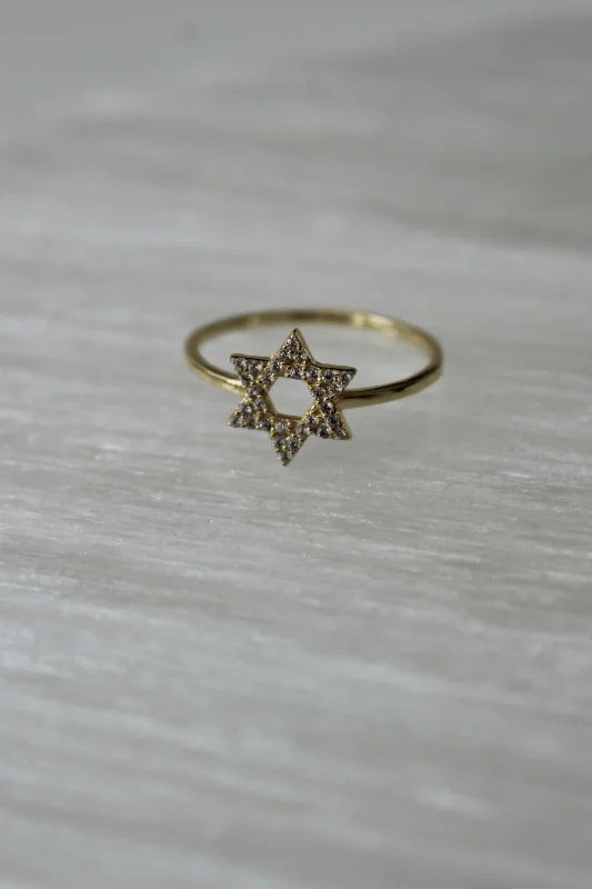 Stylish rings for women -Dainty Star of David Ring