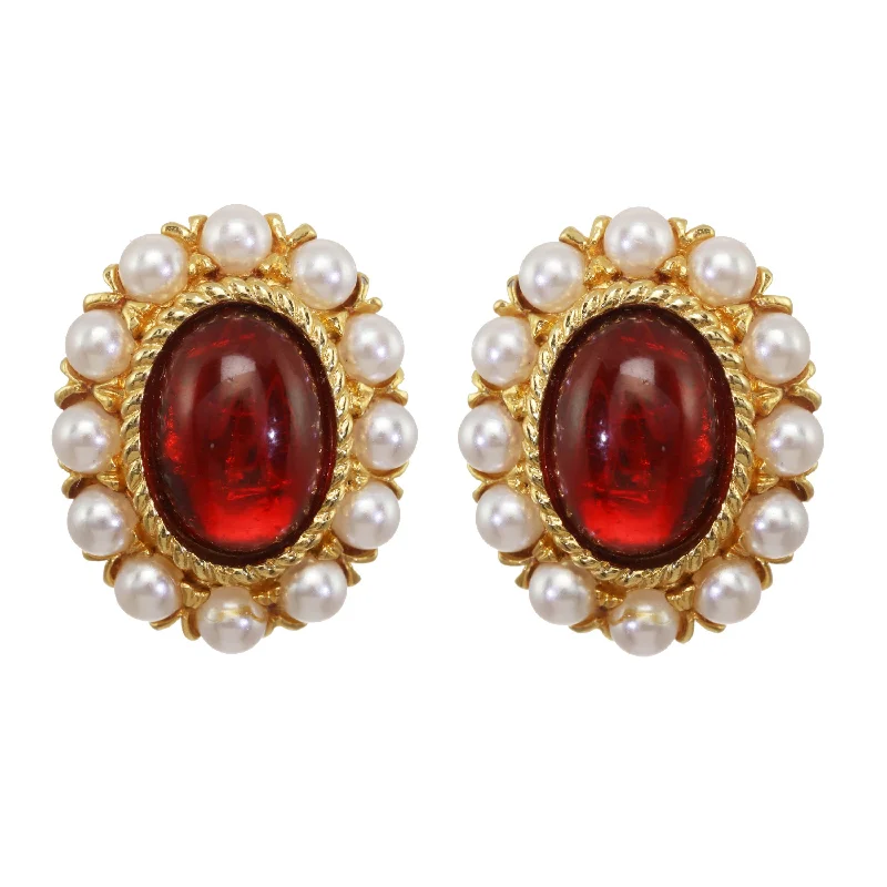 Silver hoop earrings for women -Ruby Earrings