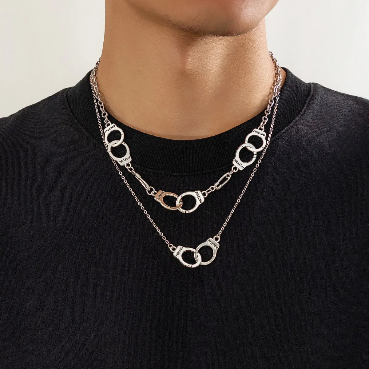 Contemporary necklaces for women -Simple Style Classic Style Solid Color Iron Chain Men'S Layered Necklaces