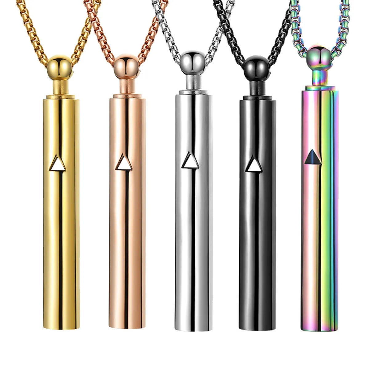 Silver chain necklaces for women -Basic Modern Style Classic Style Whistle Titanium Steel Polishing Unisex Pendant Necklace