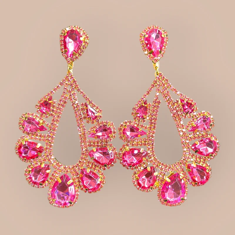 Crystal drop earrings for women -Fashion Earrings