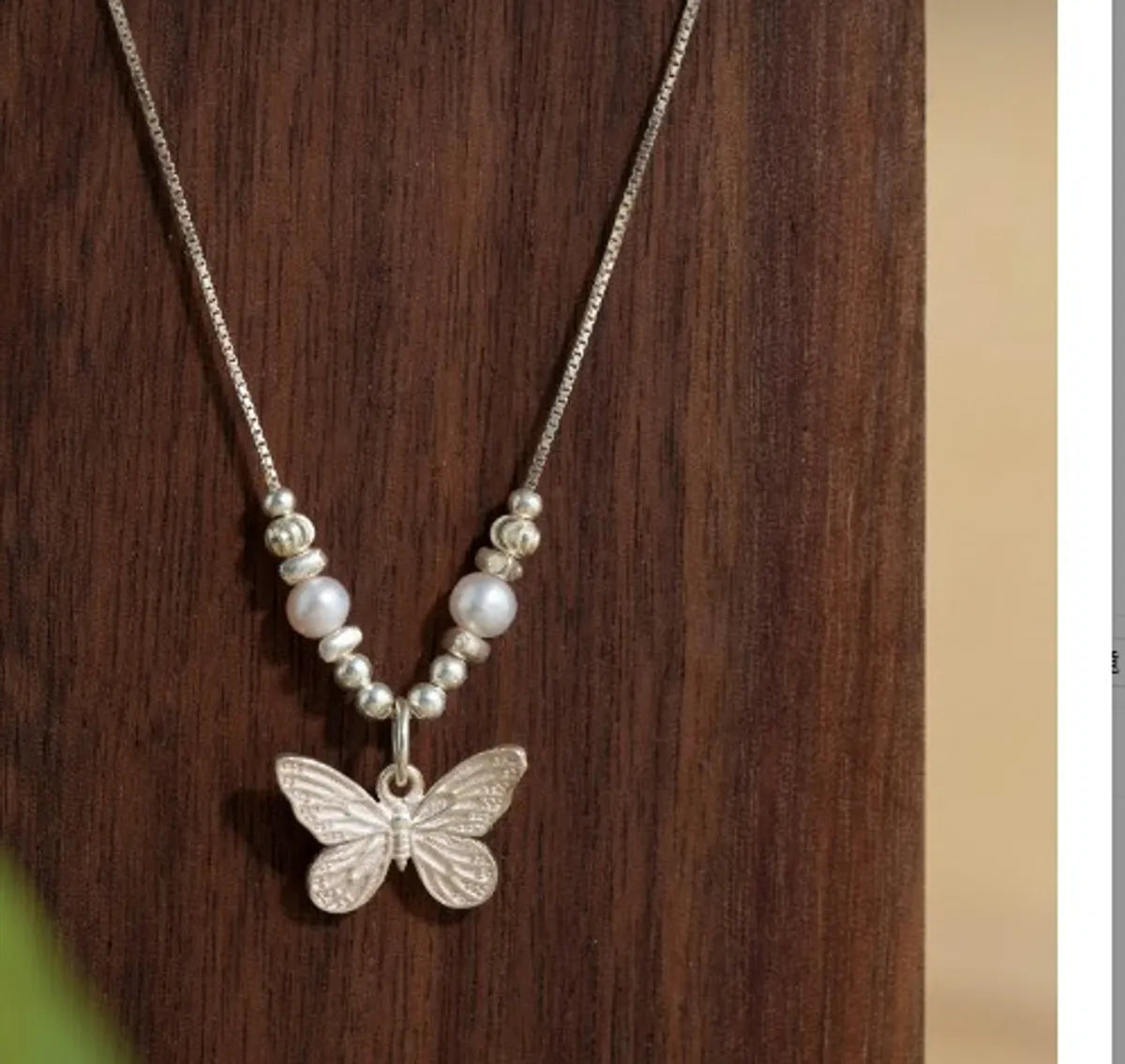 Delicate gold necklaces for women -Sweet Butterfly Freshwater Pearl Sterling Silver Pendant Necklace In Bulk