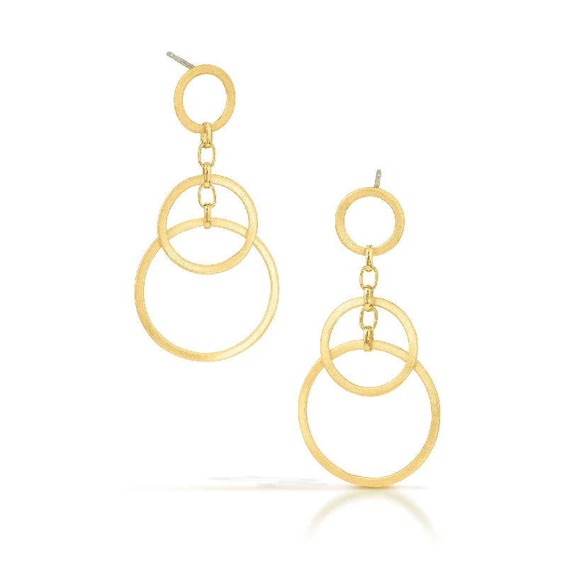 Wedding earrings for women -Circle Bunches Earrings - 18k yellow gold vermeil