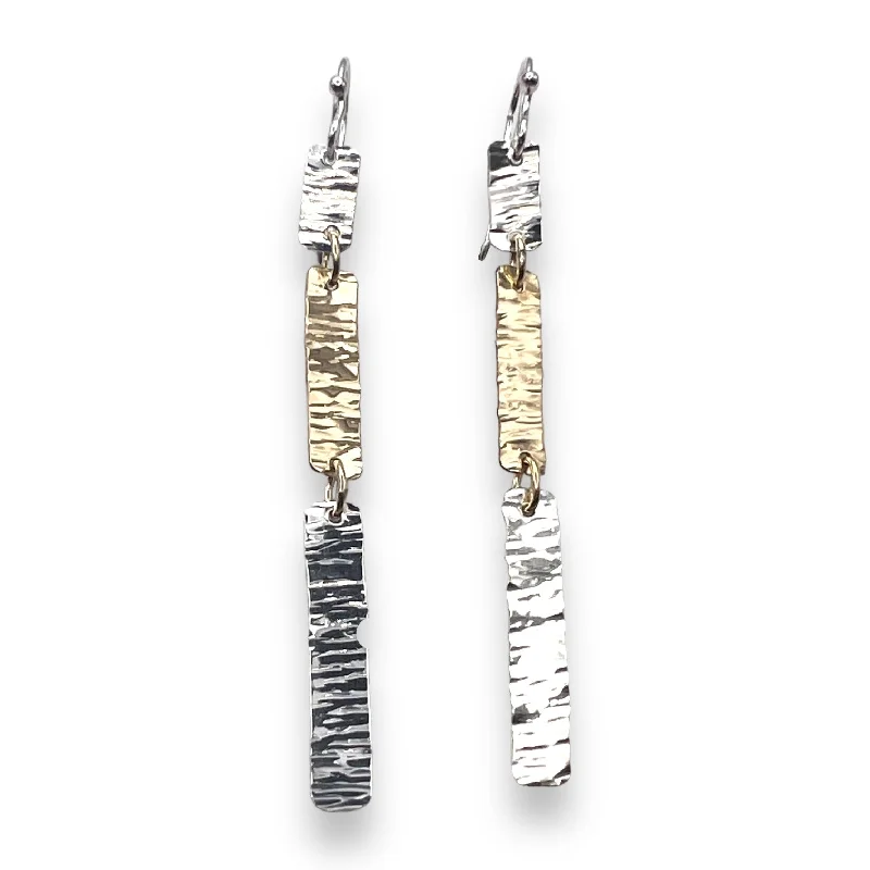 Minimalist earrings for women -2643 - Dangling Reflections - The Trio Edition