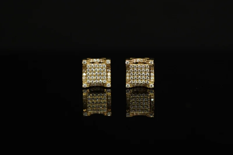 Ethereal rings for women -10k Moisanite Dimensional Square Earring