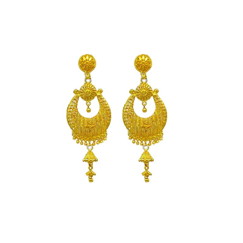 Chic earrings for women -Gold Trendy Chandbali  Earrings