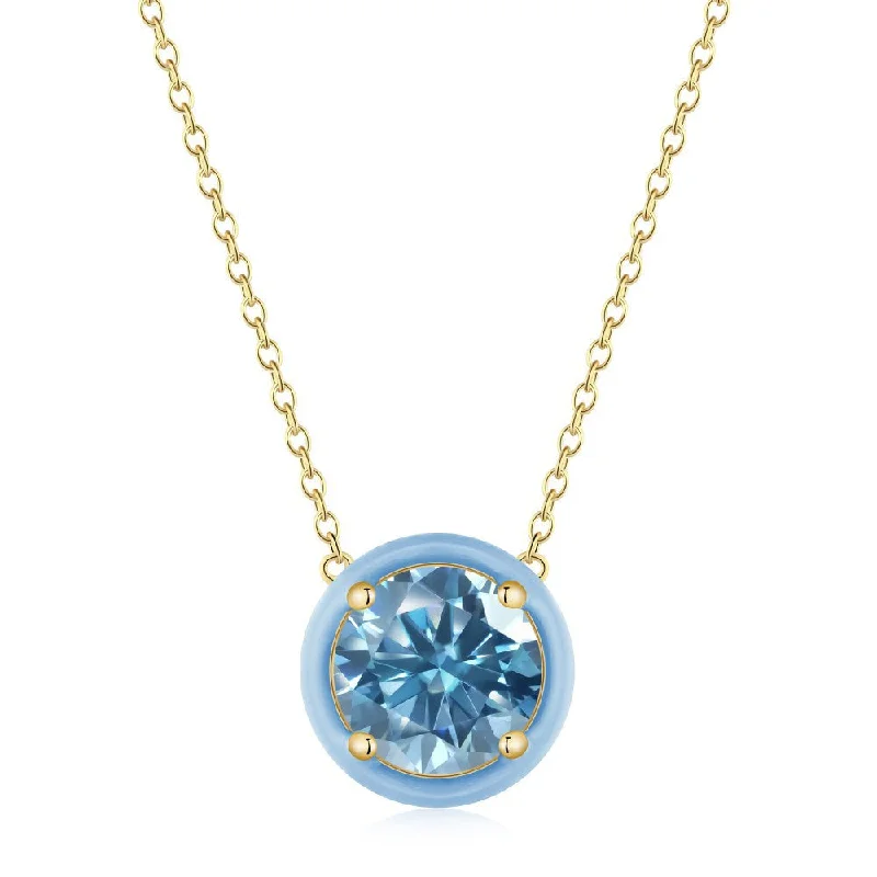 Yellow Gold Blue round Dy190132