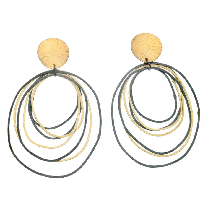 Gold earrings for women -Ripple Post Earrings