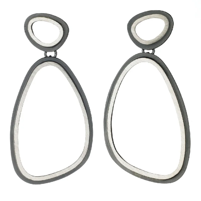 Clip-on earrings for women -Eclipse Double Organic Oval Earrings - short