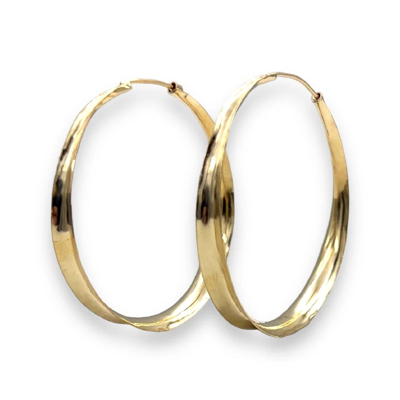 Large earrings for women -2681 - Dramatic Anticlastic Hoops