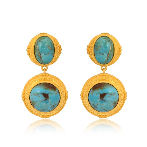 Hoop earrings for women -Island Hopping Drop Earrings - Turquoise