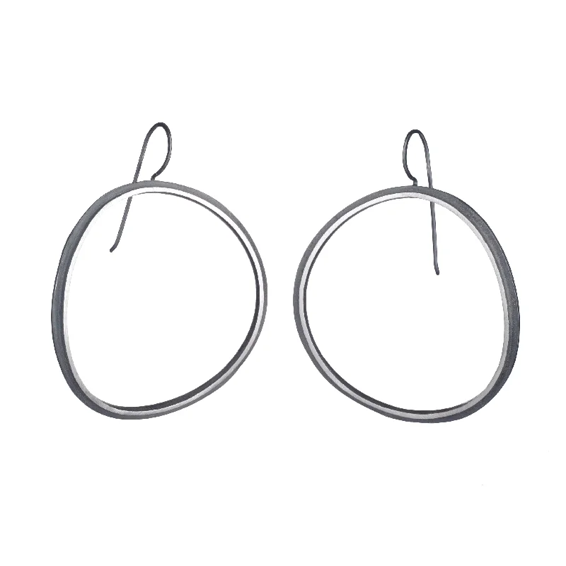 Large earrings for women -Eclipse Curved Open Hoop Earrings