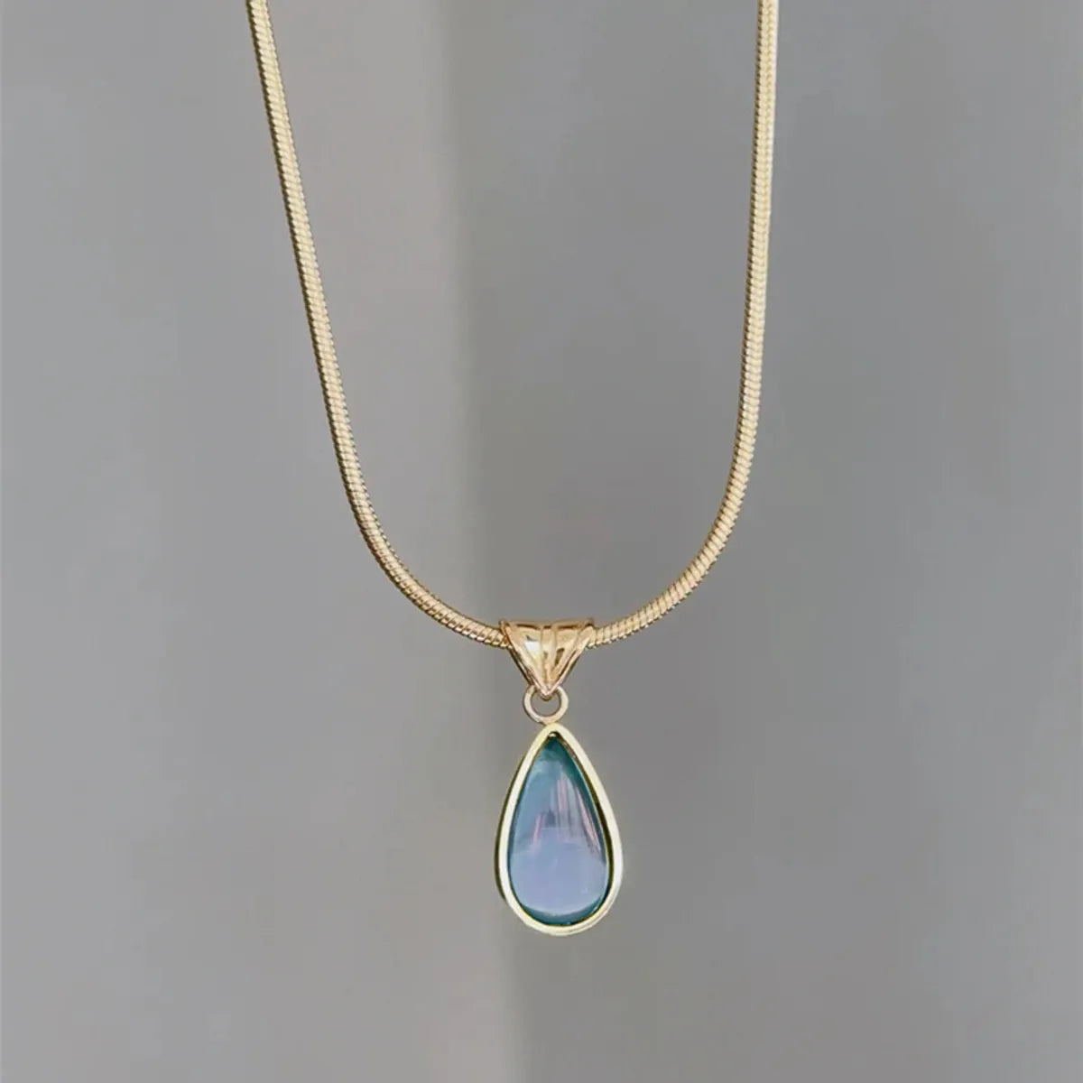 Long necklaces for women -Classic Style Streetwear Water Droplets Stainless Steel Plating Inlay Artificial Crystal 18k Gold Plated Pendant Necklace