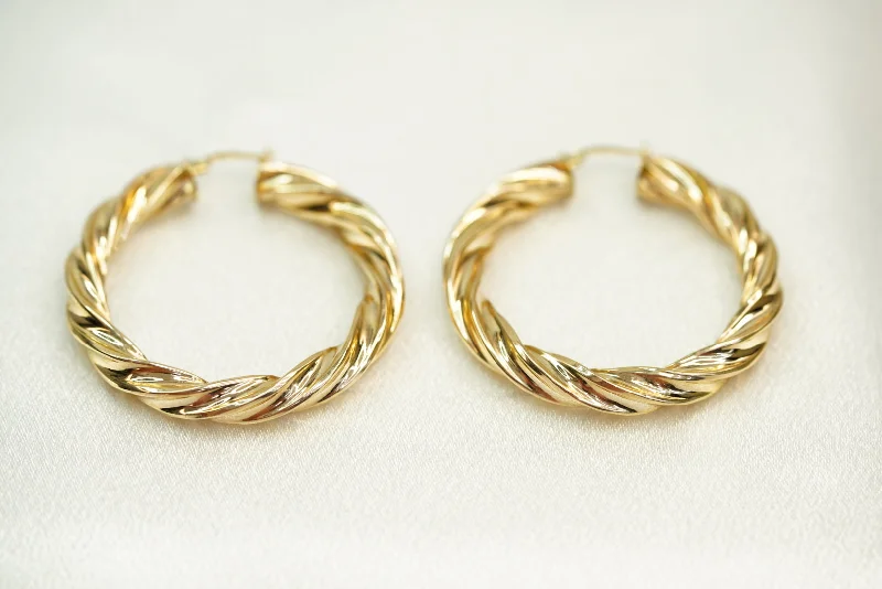 Unique wedding rings for women -14k Hoop Earring