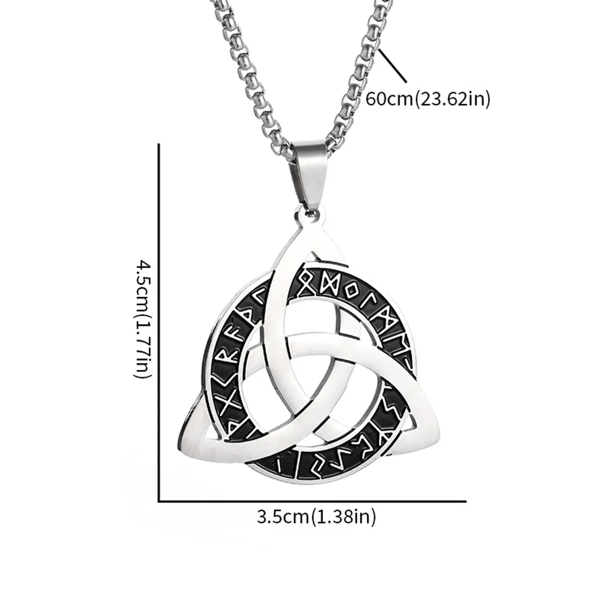 Celtic Rune Necklace-Steel Color