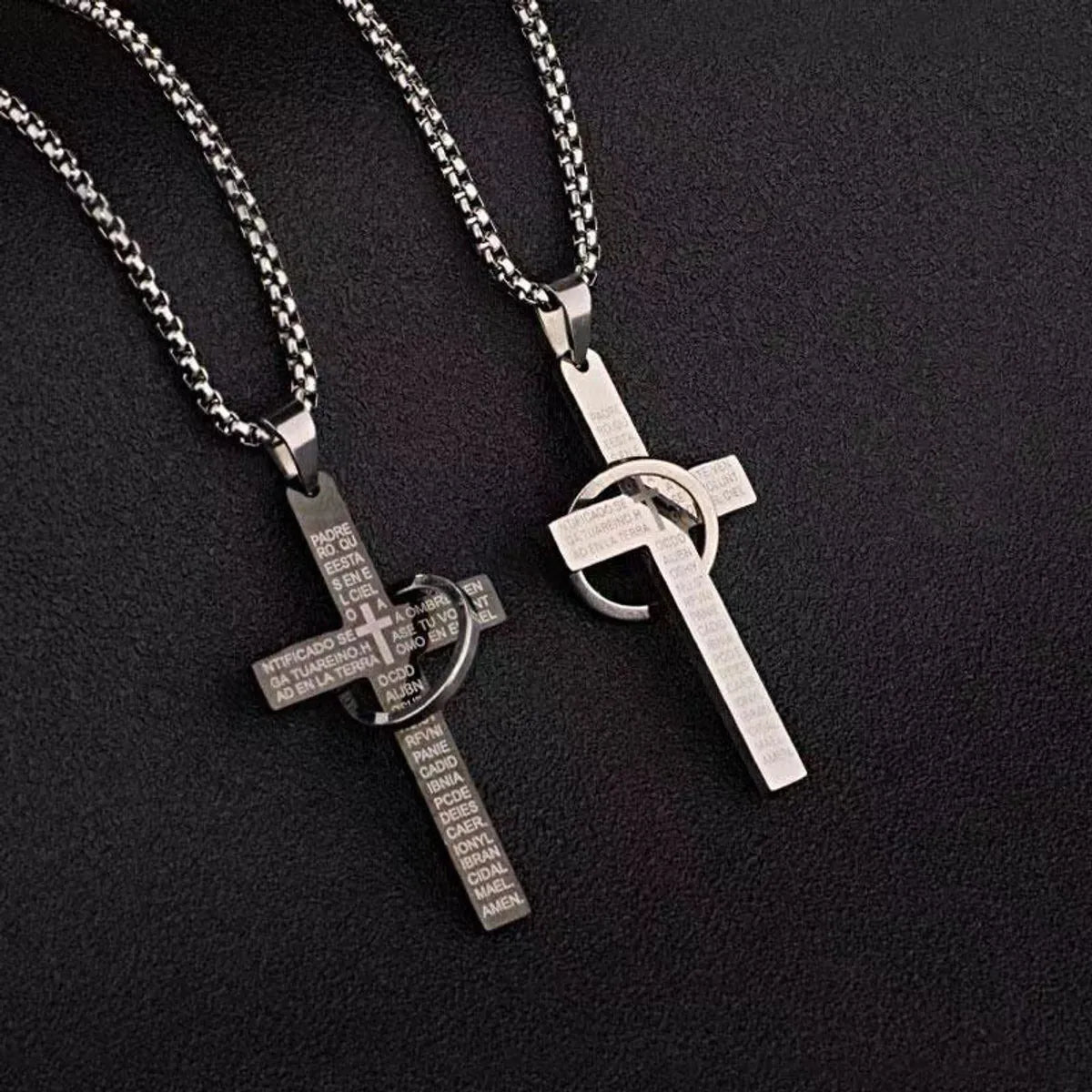 Large pendant necklaces for women -Punk Streetwear Cross Alloy Plating Unisex Charms Pendant Necklace