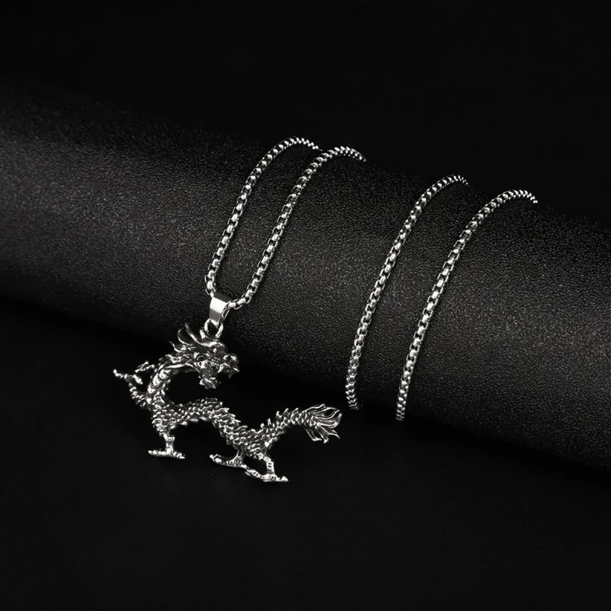 Elegant diamond necklaces for women -Hip-Hop Retro Rock Dragon Titanium Steel Chain Men'S Pendant Necklace