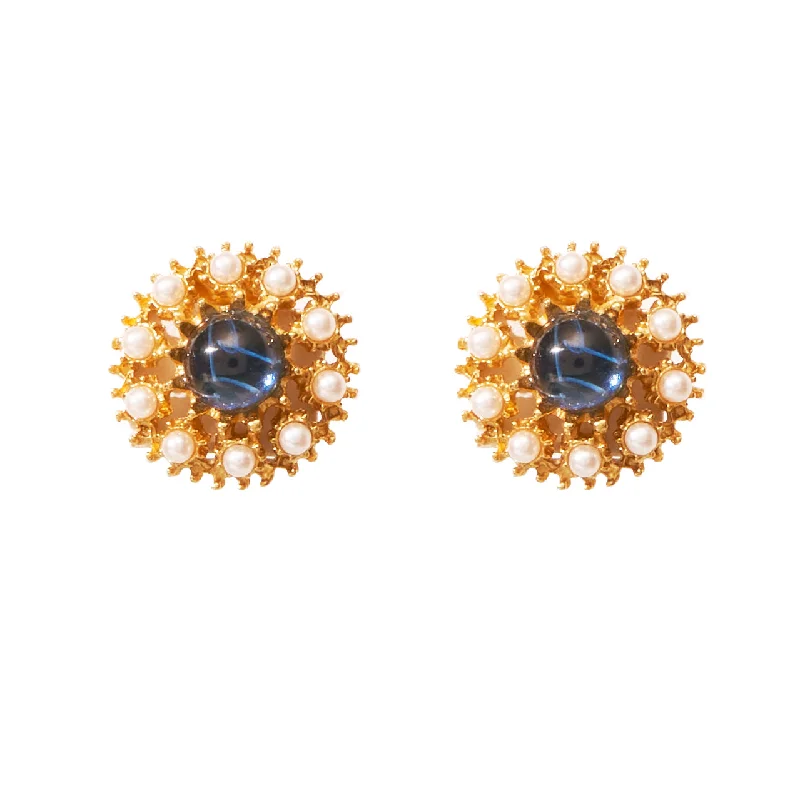 Gold stud earrings for women -Manet Earrings