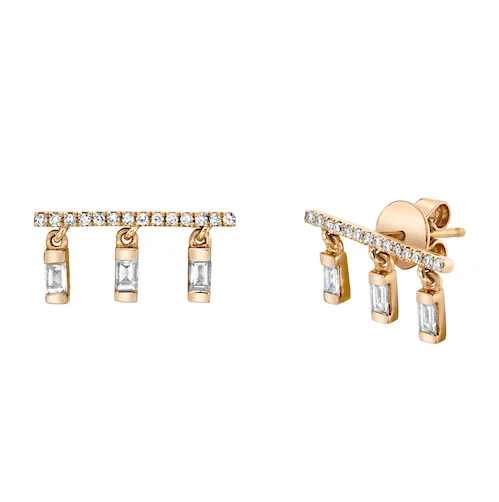 Chic earrings for women -READY TO SHIP DIAMOND CHIME STUDS