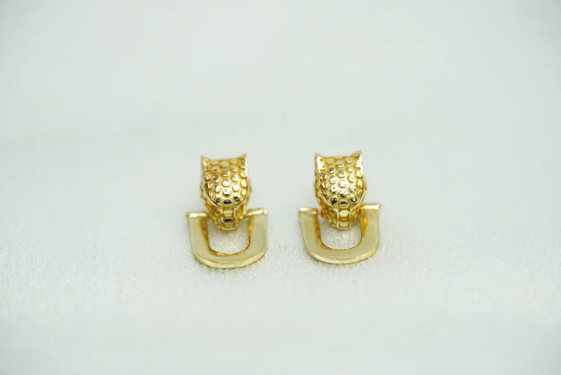 Gold band rings for women -14k Panther Earring