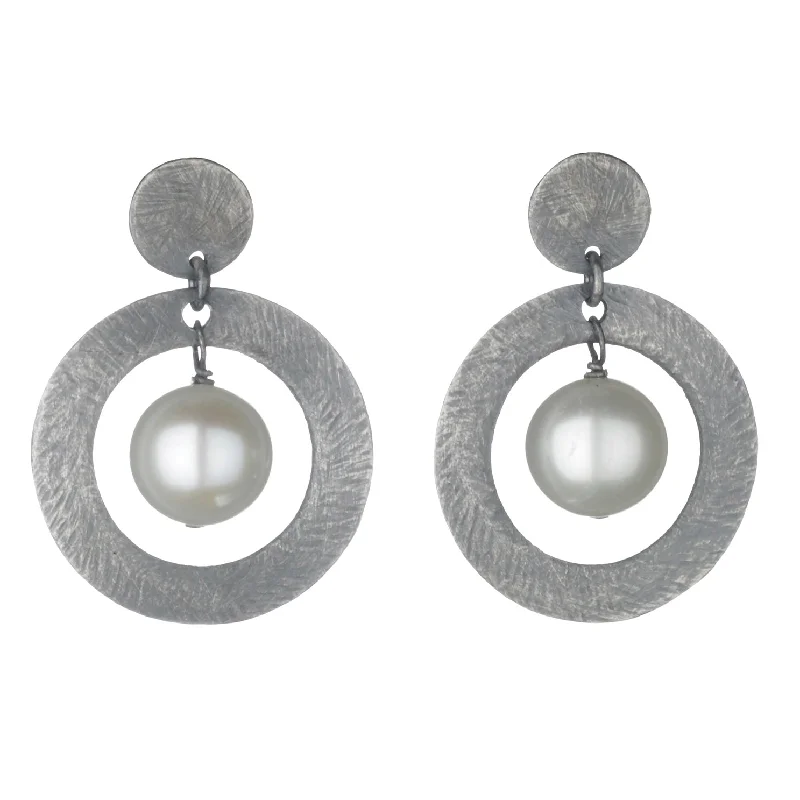 Luxury earrings for women -Carved Open Circle Dangle Earrings - short