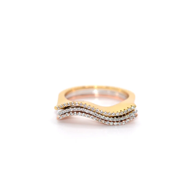 Black diamond rings for women -Chic Waves Ring