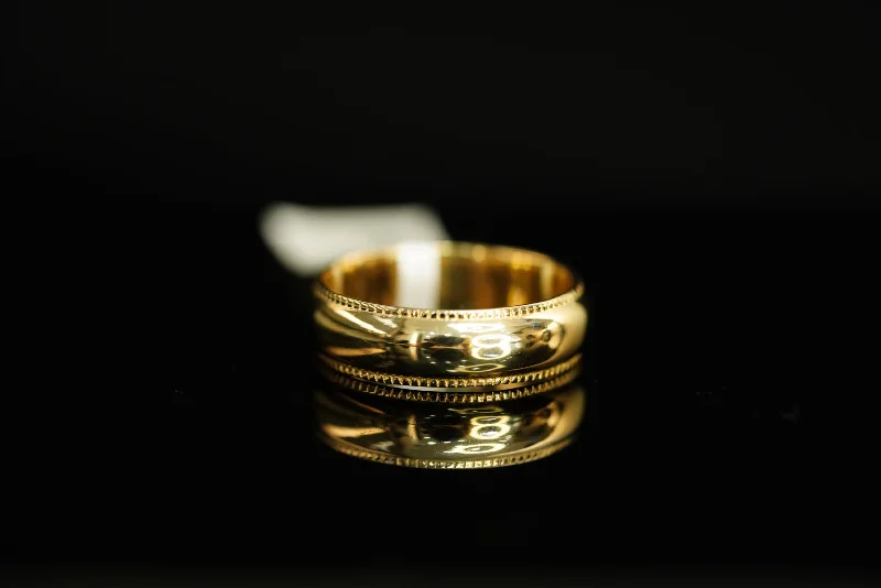 Luxury wedding rings for women -14k Band with Border Ring