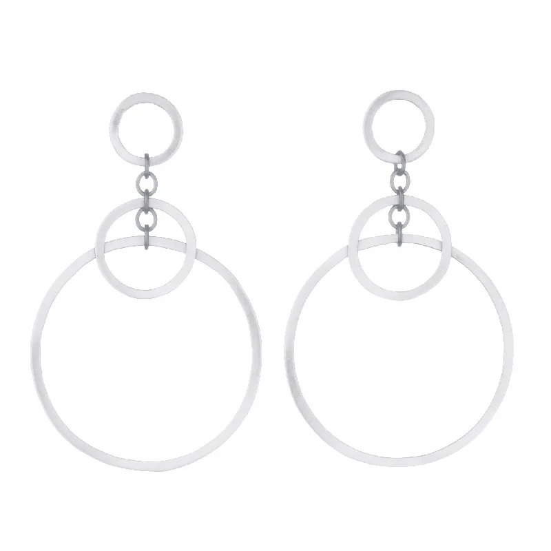 Long dangle earrings for women -Circle Bunches Earrings - medium