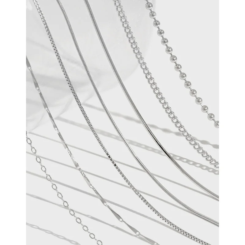 Xb028/1.4mm Thin Curb Necklace [40cm + 5cm (Extension Chain)]]