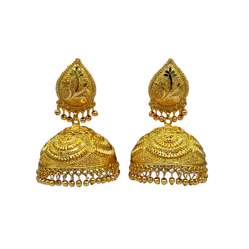 Silver dangle earrings for women -Big Gold Shining Zumkha Earrings