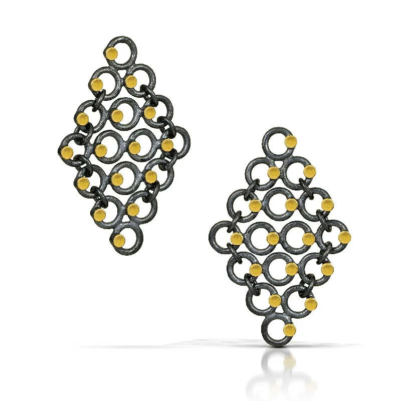 Multi-layer earrings for women -Confetti Grid Earrings