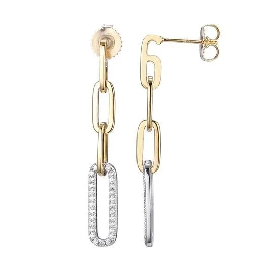 Stud earrings for women -YGP Sterling Lab-Created CZ Paperclip Earrings