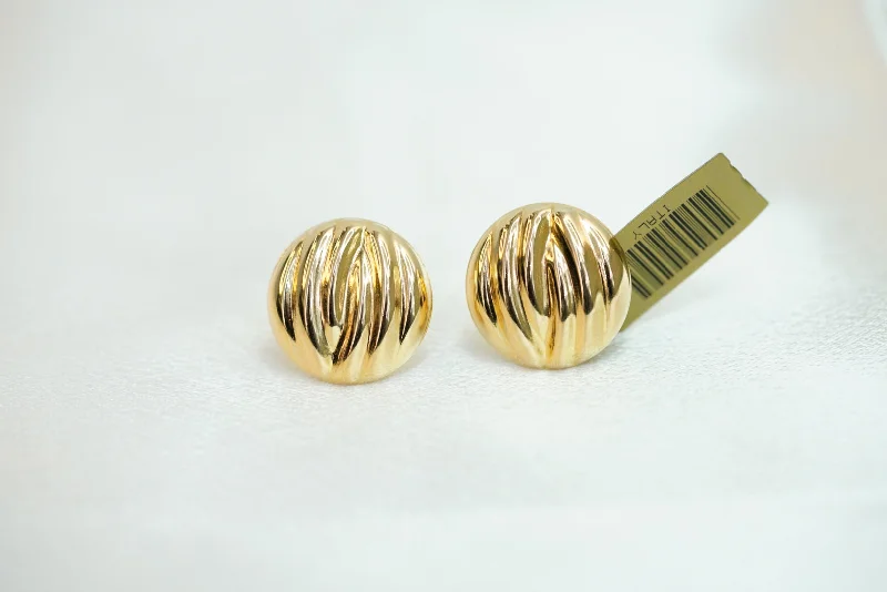 Unique rings for women -14k Circle with Curve Lines Earring