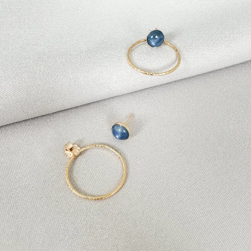 Elegant drop earrings for women -Gem Stud Hoop