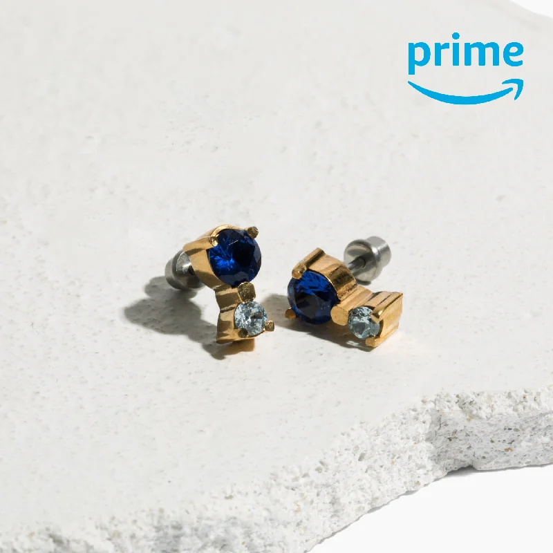 Simple stud earrings for women -Mini Coco Screw Back Stud Earrings