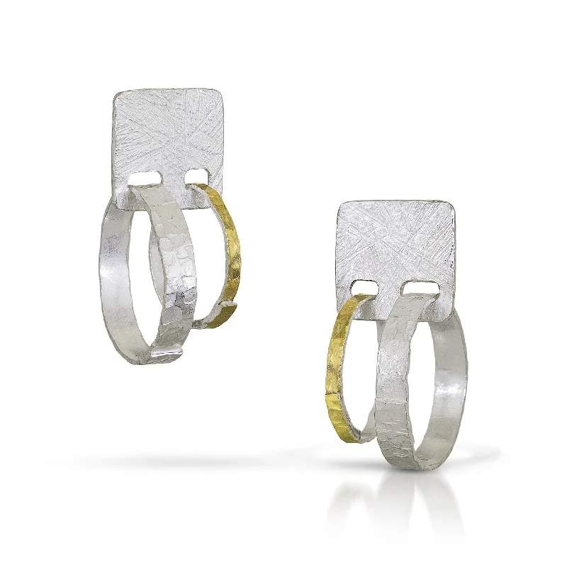 Women's earrings online shop -Carved Double Hoop Earrings - small