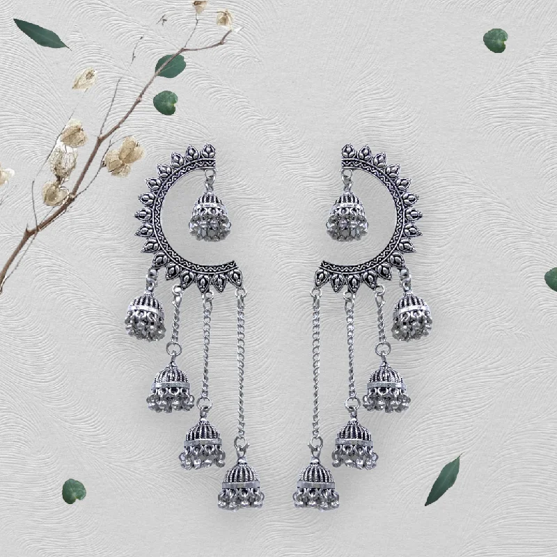 Classic earrings for women -Hanging Tassel Stylish Oxidised Earrings