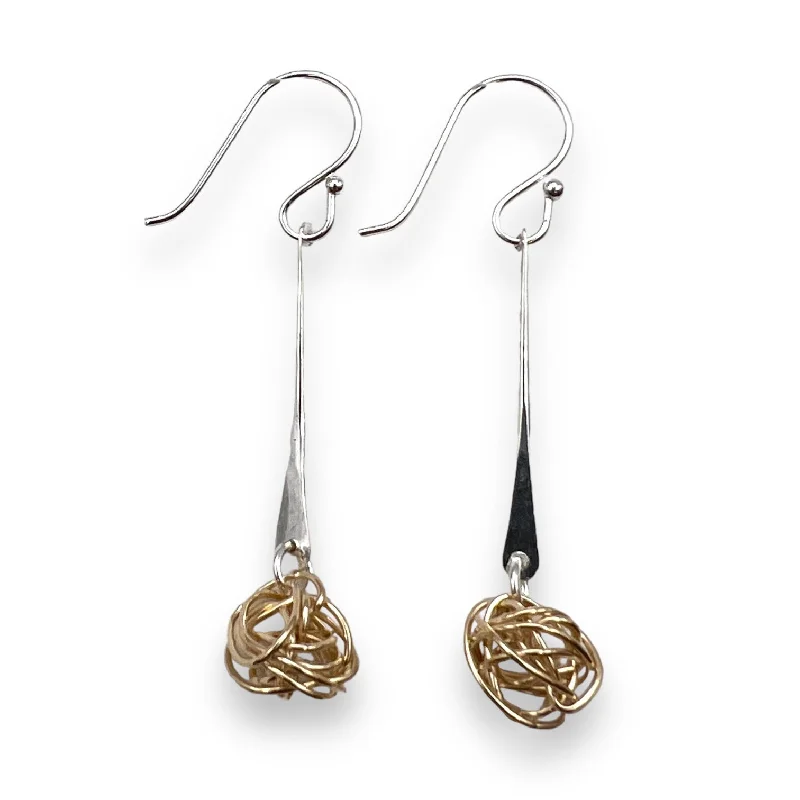 Simple gold earrings for women -2191 - Dangling Nest