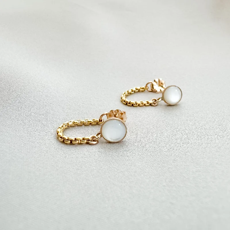 Modern dangle earrings for women -GEM Mini hoop