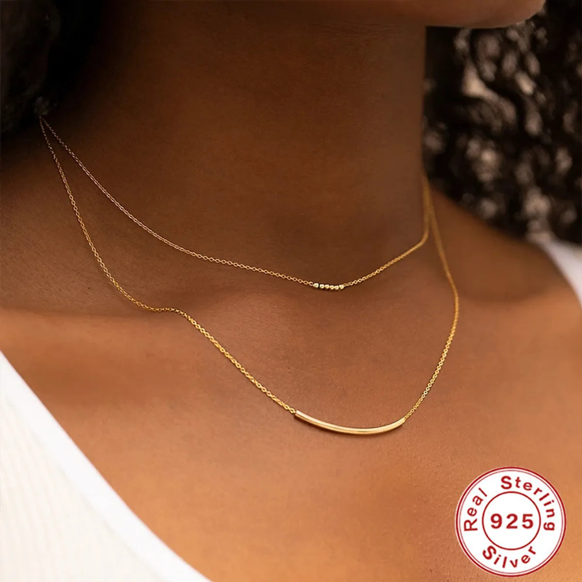 Gold necklaces for women -Ins Style Geometric Silver None Diamond