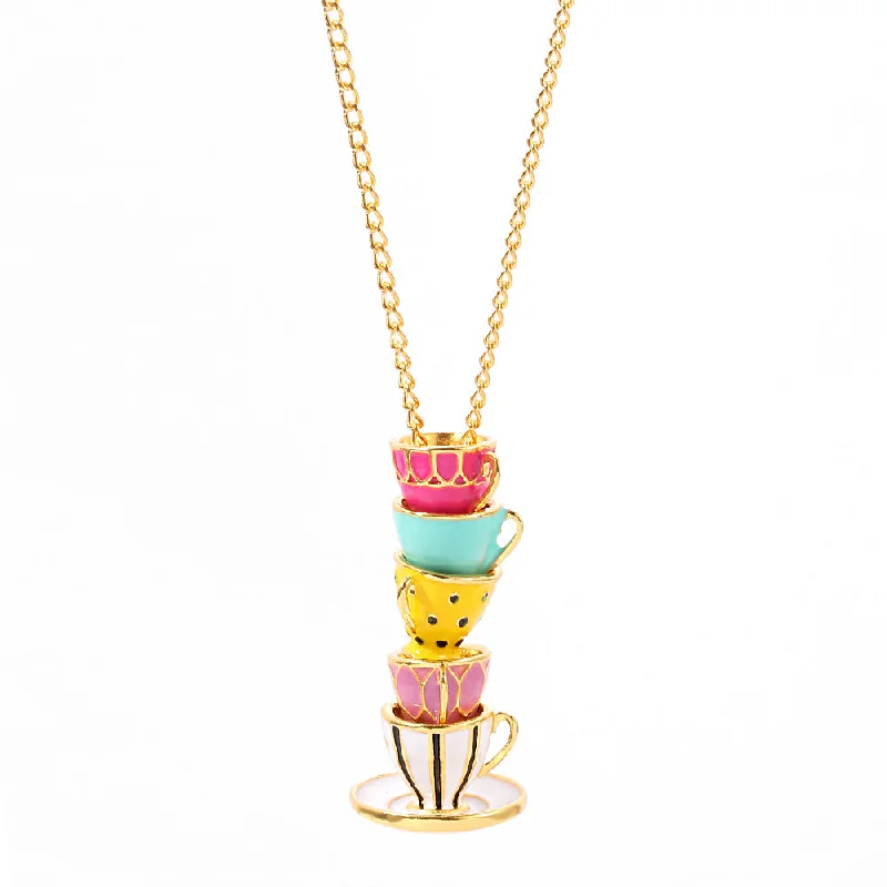 Teacup Necklace Pink Xl1681