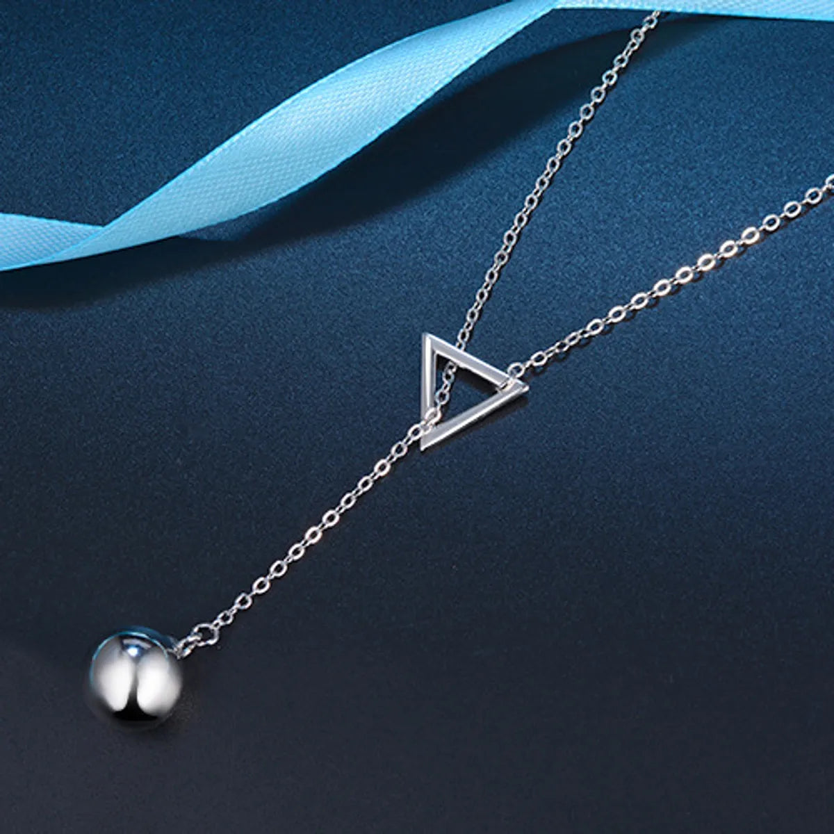 Luxury necklaces for women -Copper White Gold Plated Simple Style Plating Triangle Geometric Pendant Necklace