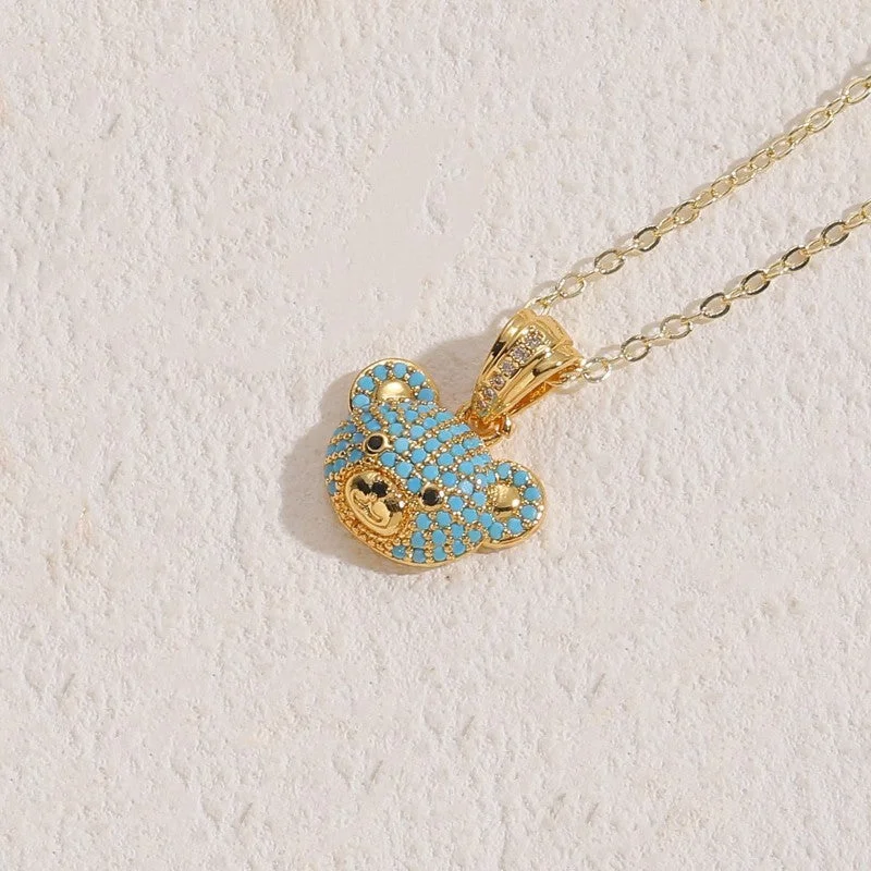 14K Real Gold Blue Zirconium