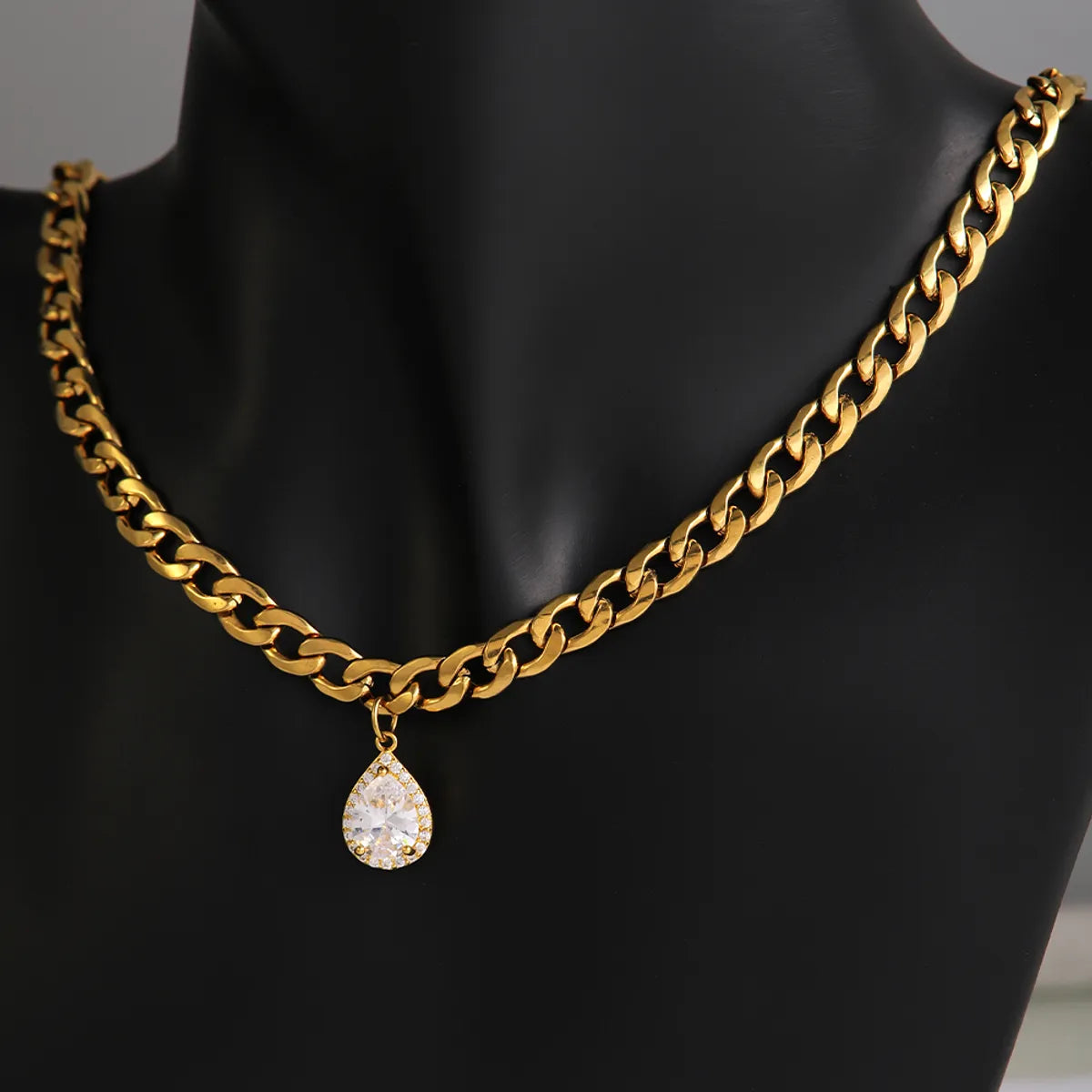 Gold Drop-Shaped Necklace