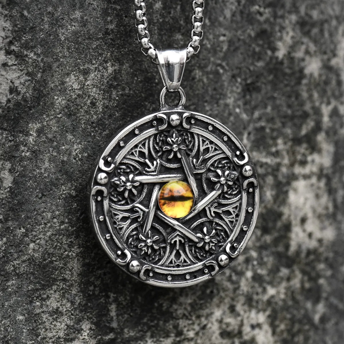 Boho necklaces for women -IG Style Vintage Style Punk Devil'S Eye Titanium Steel Women'S Pendant Necklace